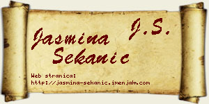 Jasmina Sekanić vizit kartica